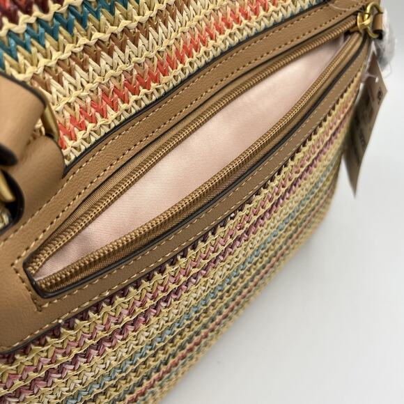 Style & Co Women’s Woven Straw Shoulder Bag NWT Spring Colors Faux Leather Trim - Picture 9 of 15